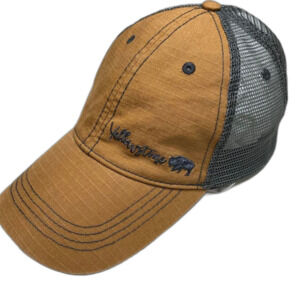 Yellowstone Trucker Hat Prairie Mountain Snap Back Cotton Tan Gray